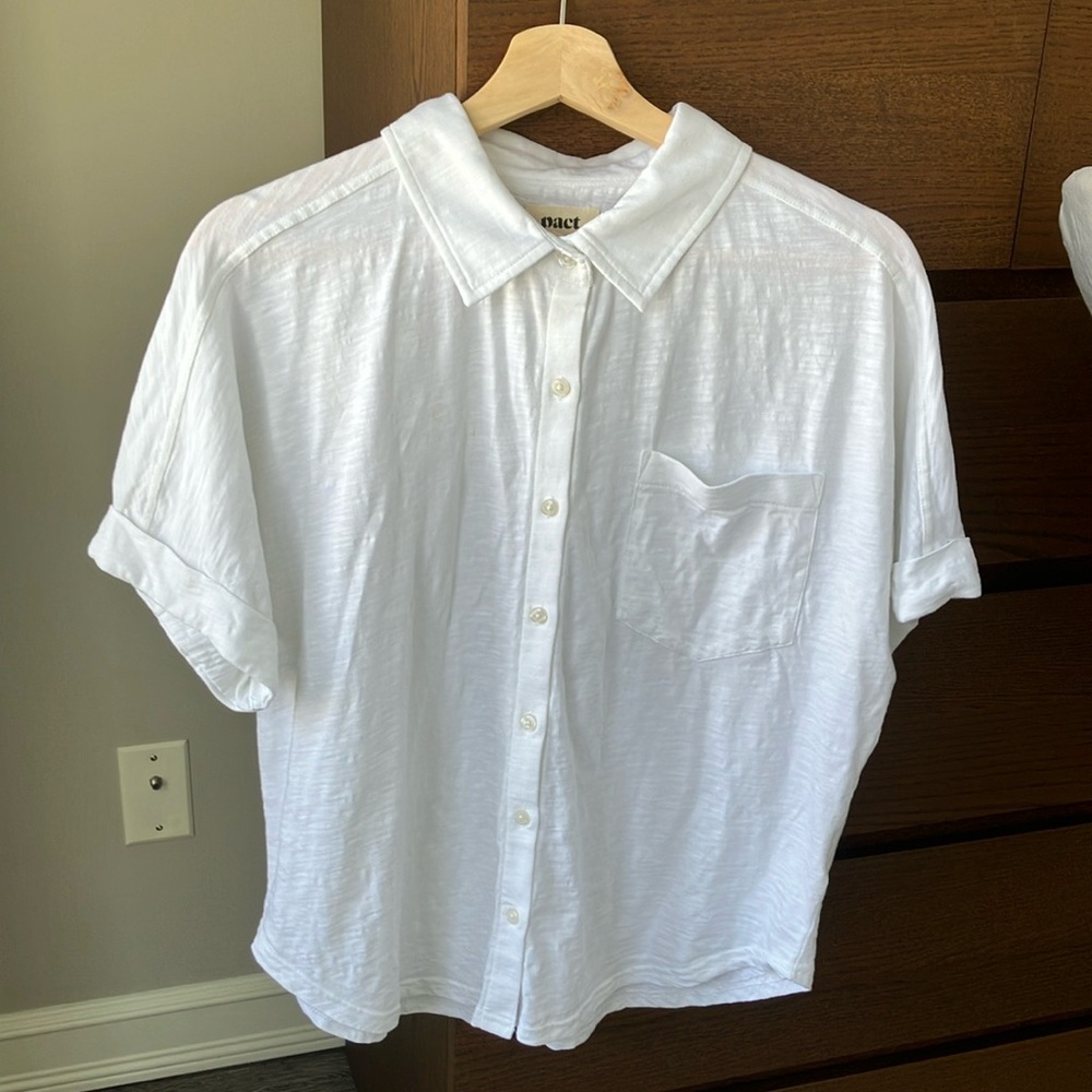 Pact White Short Sleeve Tee Versatile Casual Top